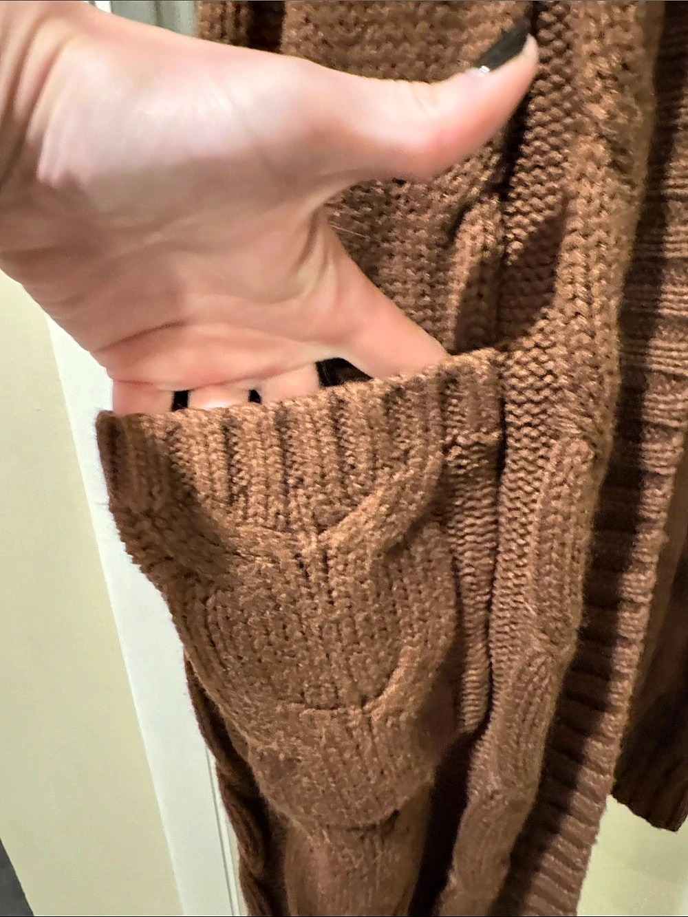 Torrid Cable Knit Long Cardigan in Brown Size 3 Like New - Picture 6 of 7